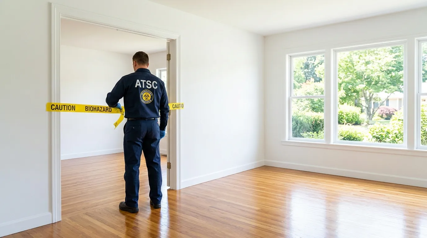 Certified biohazard cleanup crew performing Decomposition Cleanup in Fremont